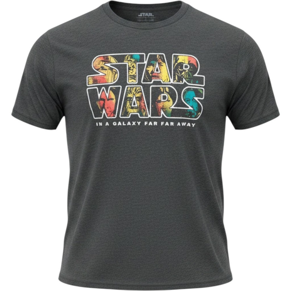 Star Wars Mad Engine Mens XL Gray Graphic T-Shirt In A Galaxy Far Far Away 443
